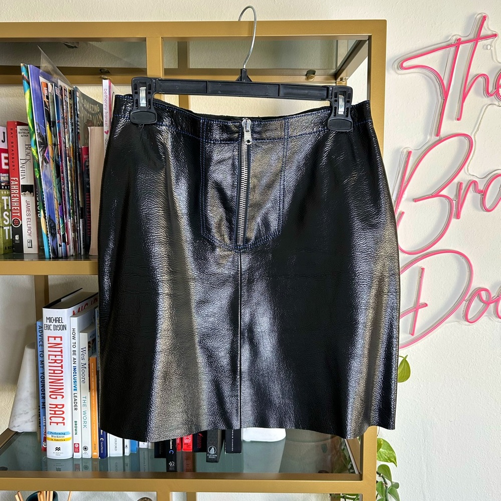 Sandro leather mini skirt